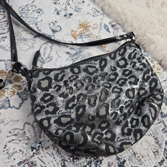 Coach Black and Silver Ocelot Animal Print Bag - Picture 5 of 16